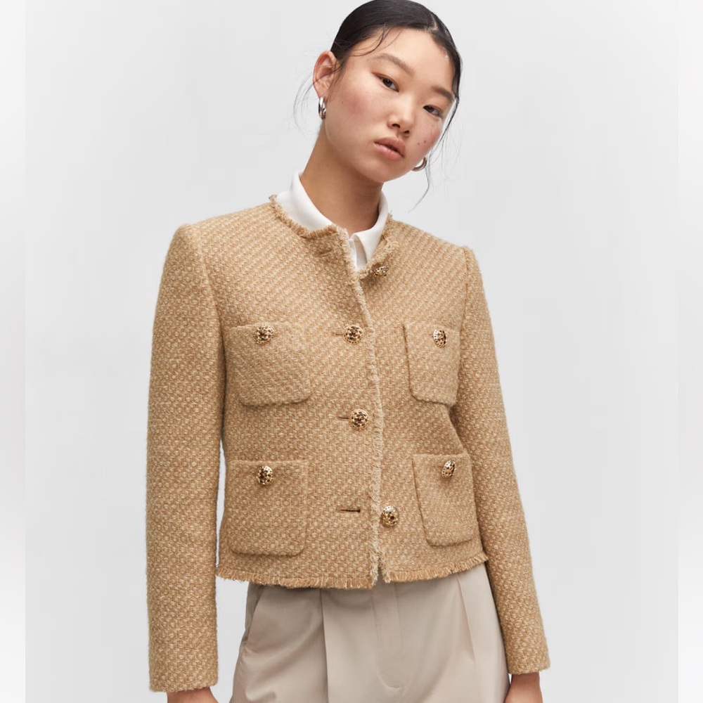 Mango ‘Tweed Jacket with Pockets’